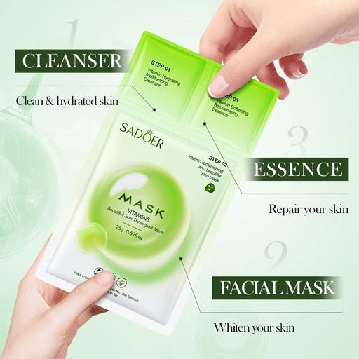 Sadoer Витаминная омолаживающая и смягчающая трехступенчатая маска для лица  фото 6