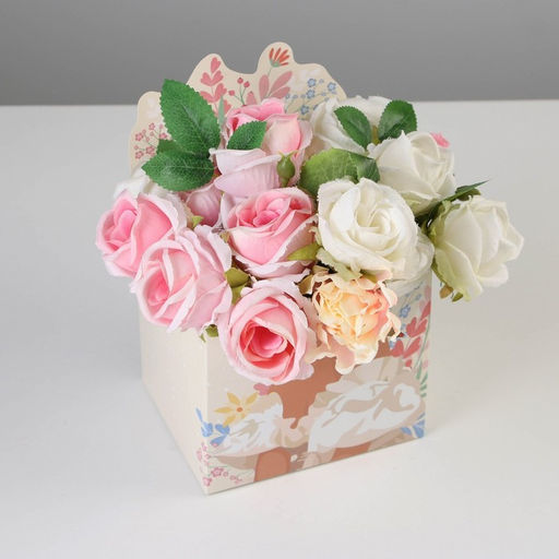 Цена за 2 шт. Коробки для мини букетов «FLOWER», 12 × 20 × 10 см