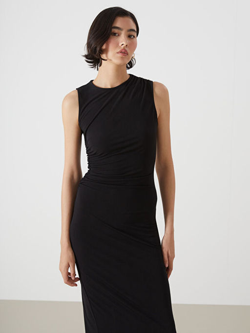 Bisiklet Yaka Elbise