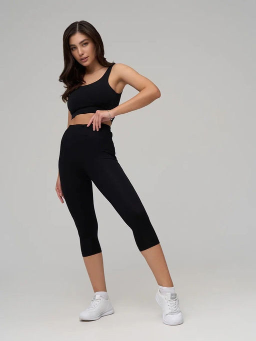 Бриджи черные из вискозы с эластаном