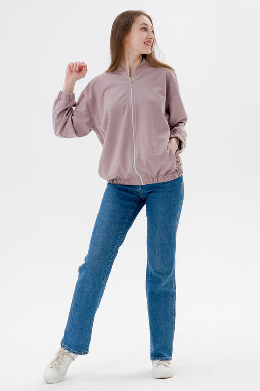 Бомбер из коттон фита кофе макси - Амадэль фото 3