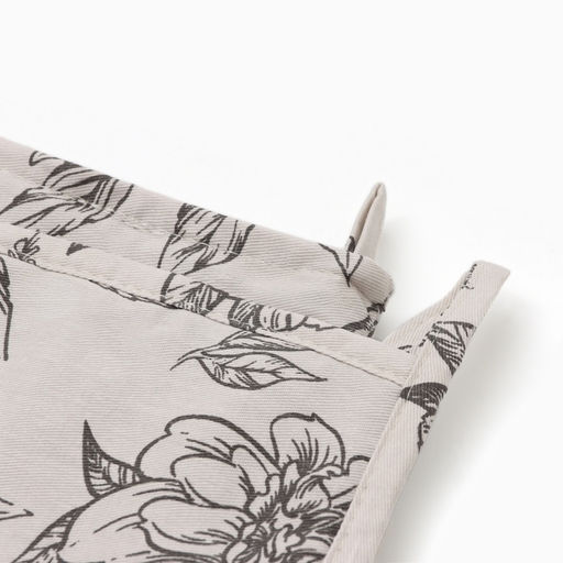 Кухонный набор «Этель» Black flowers: варежка-прихватка, прихватка, 100% хлопок, саржа 190 г/м²