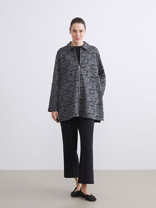 Polo Yaka Desenli Kad?n H?rka