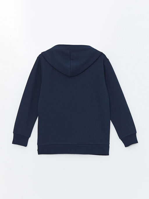 Kap??onlu Erkek ?ocuk Kal?n Fermuarl? Sweatshirt