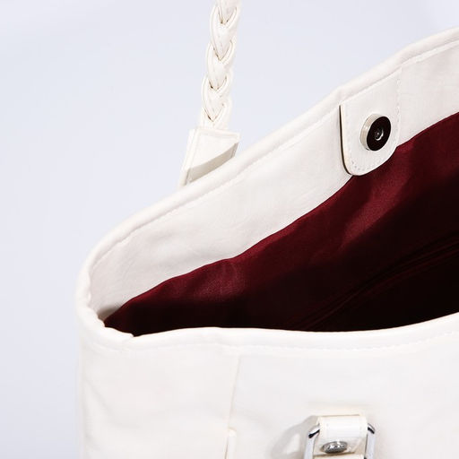 Сумка-шопер женская на молнии, размер 44×10×29 см, однотонная, белая