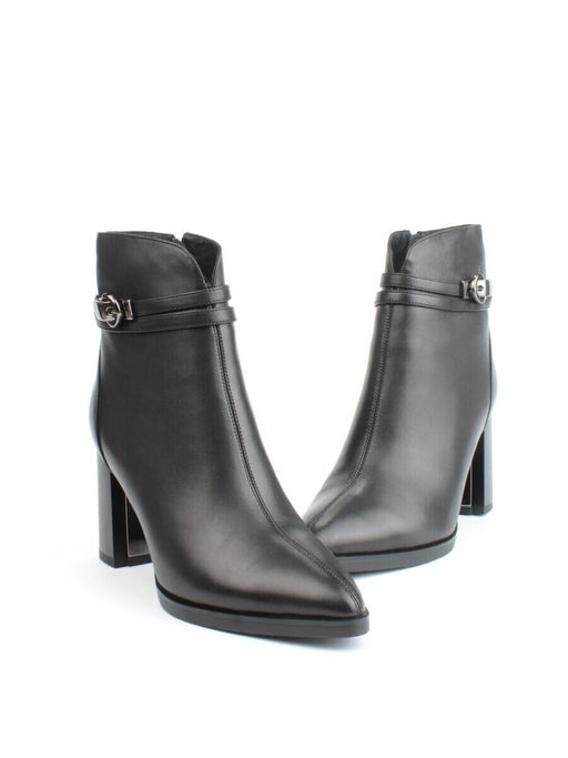 04-M3-L835 BLACK Ботильоны зимние женские (натуральная кожа, натуральный мех)