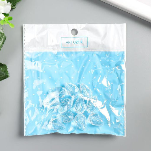 Цена за 2 шт. Бусины для творчества пластик «Кристалл-капля», набор 20 г 2×1.3×1.3 см