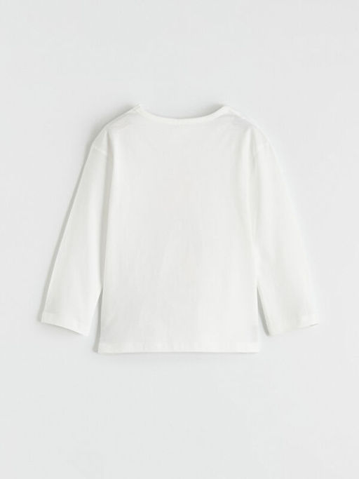 Bisiklet Yaka Uzun Kollu Bask?l? K?z ?ocuk Ti??rt