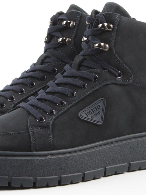 05-AW1002-6M DK. BLUE Ботинки зимние мужские (натуральная кожа, натуральный мех)