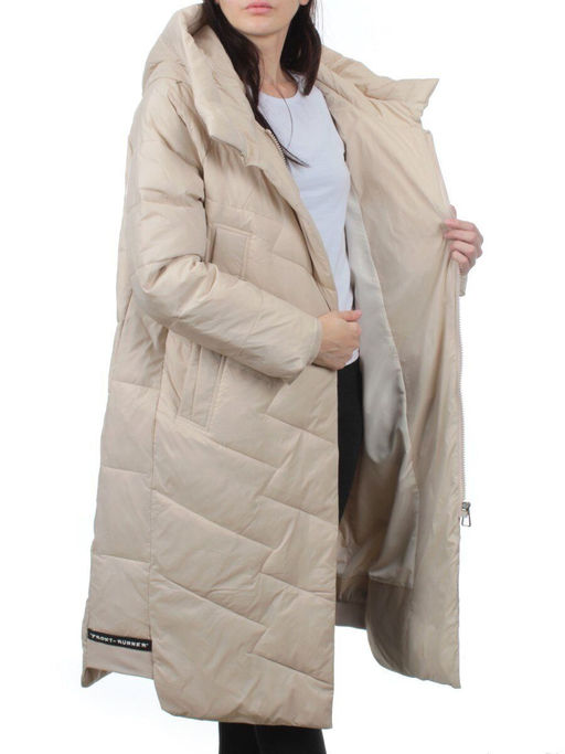 3066 BEIGE Пуховик зимний женский (80% пух, 20% перо)