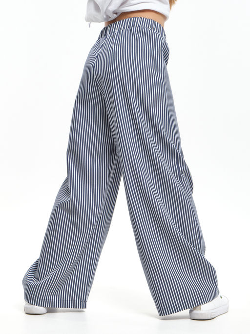Брюки палаццо спортивные штаны для девочки UD 7949 синяя полоска - Mini maxi фото 4
