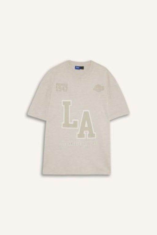 DeFactoFit NBA Los Angeles Lakers Oversize Genis Kal?p Bisiklet Yaka Sporcu K?sa Kollu Pike Tisort  фото 2