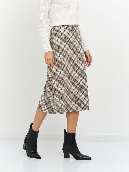 юбка длины миди в косую клетку - Glenfield фото 3