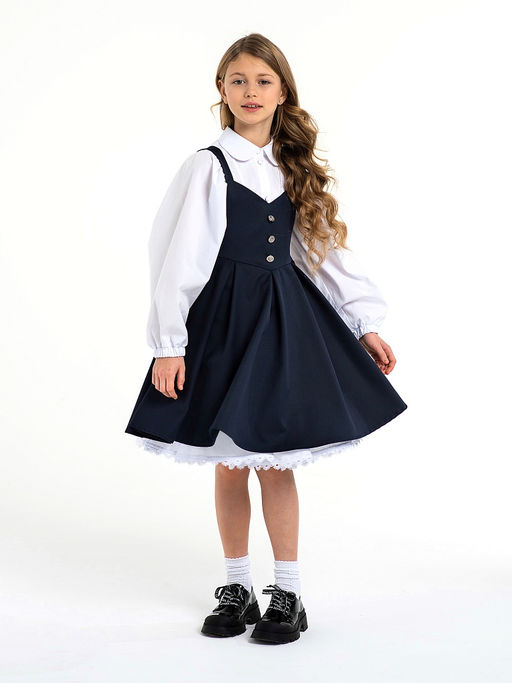 Синий школьный сарафан Mooriposh, модель 0247 фото 6