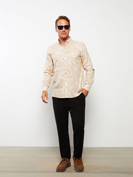 Regular Fit Uzun Kollu Desenli Erkek G?mlek