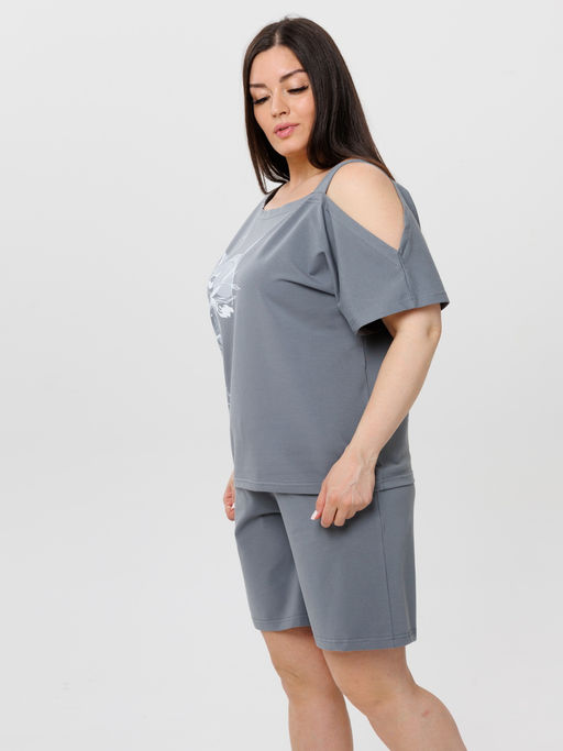 Костюм женский К-237 (кулирка с лайкрой) Чёрная - Elenatex фото 8