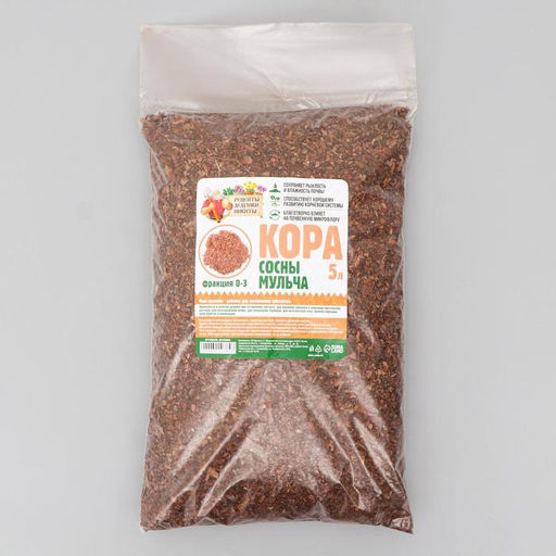 Мульча кора сосны Рецепты Дедушки Никиты, фракция 0-3, 5 л  фото 2