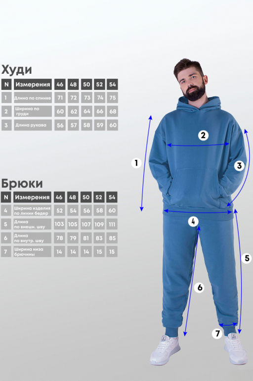 Арт. 6590/1 Костюм с брюками мужской 46-54 (5 шт) Цвет:Голубой - Идеал фото 6