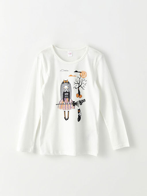 Bisiklet Yaka Bask?l? Uzun Kollu K?z ?ocuk Pijama Tak?m? - Waikiki фото 2