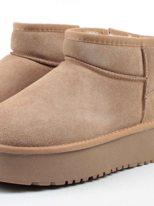 04-PF8520-3 BEIGE Угги женские (натуральная замша, 100% шерсть)