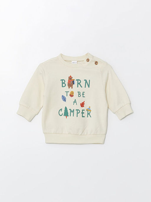 Bisiklet Uzun Kollu Bask?l? Erkek Bebek Sweatshirt ve E?ofman Alt 2li Tak?m - Waikiki фото 2