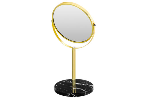 Зеркало двустороннее на мраморной подставке 18,5*15*34,5 см "Золотое"