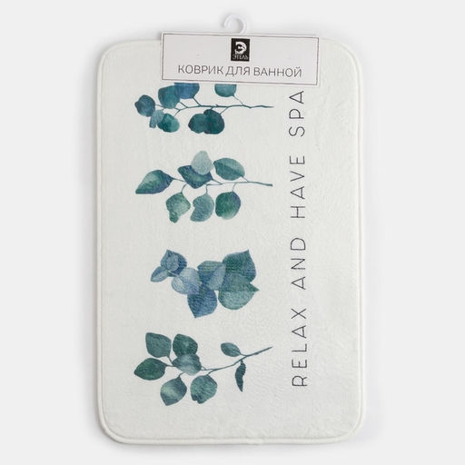 Коврик для ванной «Этель. Эвкалипт», 80×50 см, велюр
