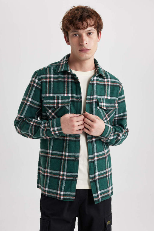 Рубашка Lumberjack с длинным рукавом в клетку стандартного кроя - Defacto фото 4