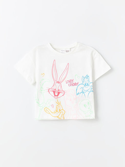 Bisiklet Yaka Bugs Bunny Bask?l? K?z Bebek Ti??rt ve ?ort 2li Tak?m - Waikiki фото 2