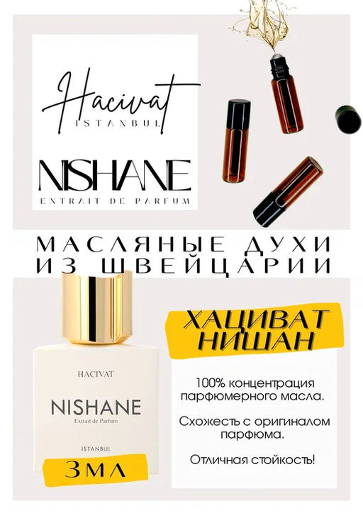 Масляные духи по мотивам ароматаHACIVAT	/ Nishane - Get parfum фото 3