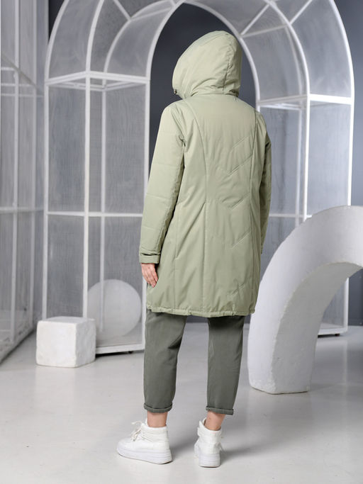 25119 Плащ утепл. оливковый - Dizzyway фото 3