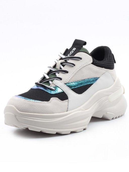 05-DMG11-2 WHITE/GREEN Кроссовки женские (нат.кожа, нат.замша, текстиль) - Фабричный китай фото 7