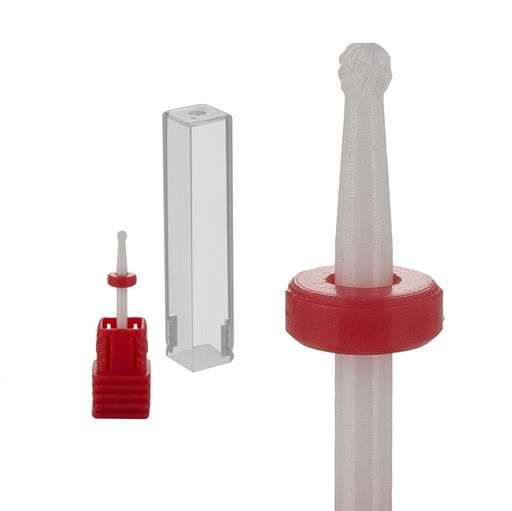 Nail Art Фреза керамическая шаровидная, красный  фото 3