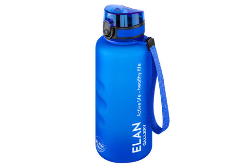 Бутылка для воды 1,5 л 10*10*28,5 см "Style Matte" с углублениями д/пальцев небесная