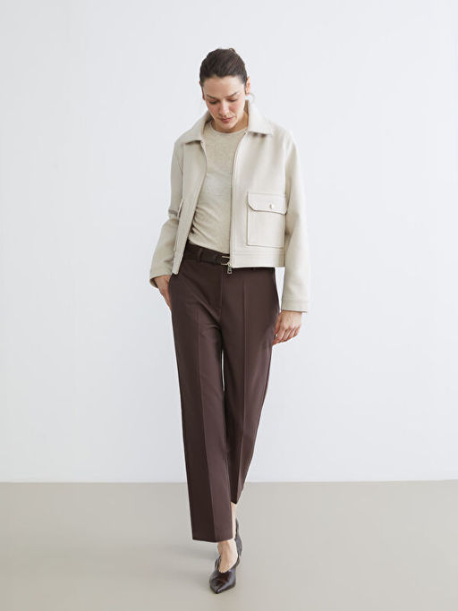 Beli Kemerli Kad?n Cigarette Pantolon