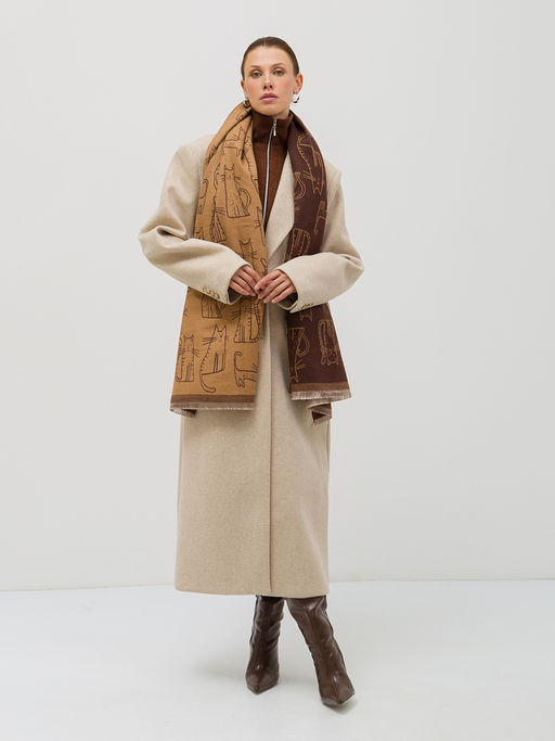 В составе шерсть и кашемир! теплый двусторонний палантин - Tantino фото 3