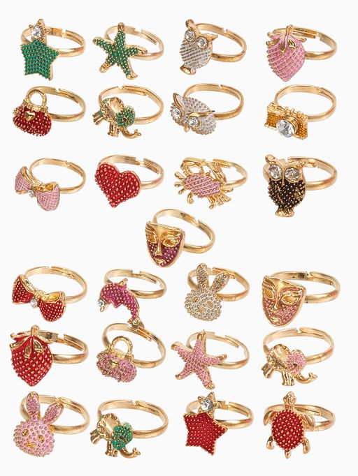 Цена за 36 шт. Кольцо Выбражулька «Рельеф», форма МИКС, фасовка 36 шт., цветное, безразмерное