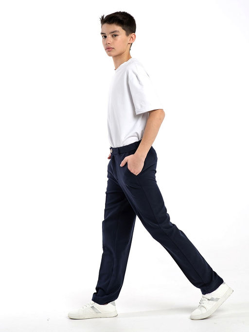 Синие школьные брюки для мальчика Инфанта, модель 0914К фото 4