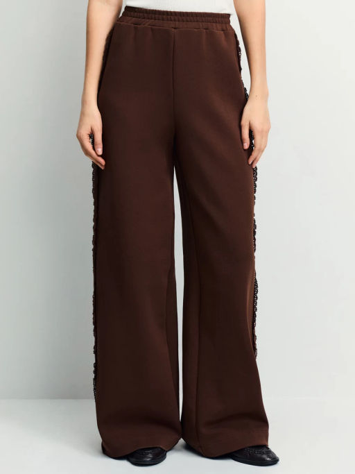 Широкие брюки из хлопка с кружевом / Zarina