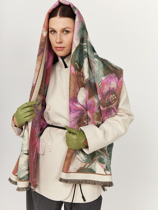 в составе ШЕРСТЬ и КАШЕМИР Большой, мягкий, теплый двусторонний палантин - Tantino фото 3