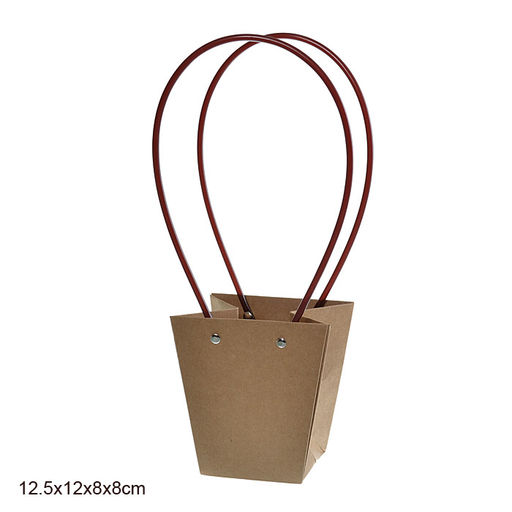 Цена за 10 шт. Пакет подарочный для цветов трапеция 12,5х12х8х8 / 9090-4 /уп 10/500/крафт