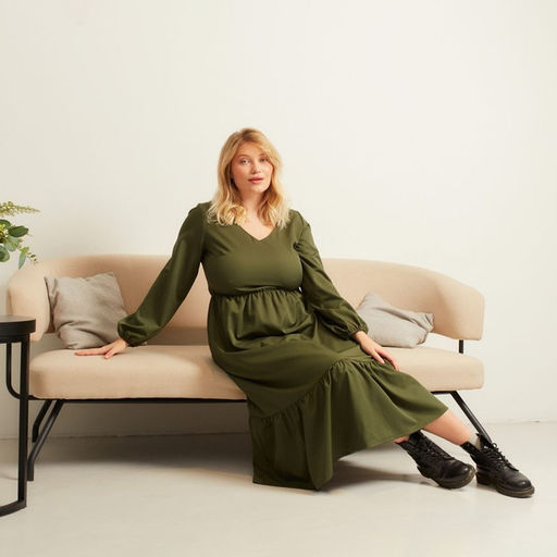 Платье женское миди MIST plus-size, зелёное, размер 56