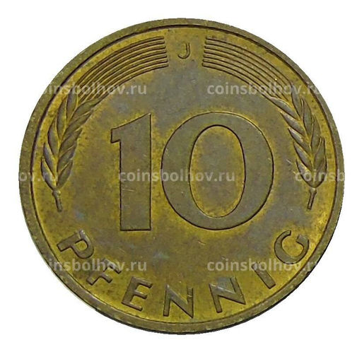Монета 10 пфеннигов 1993 года J Германия