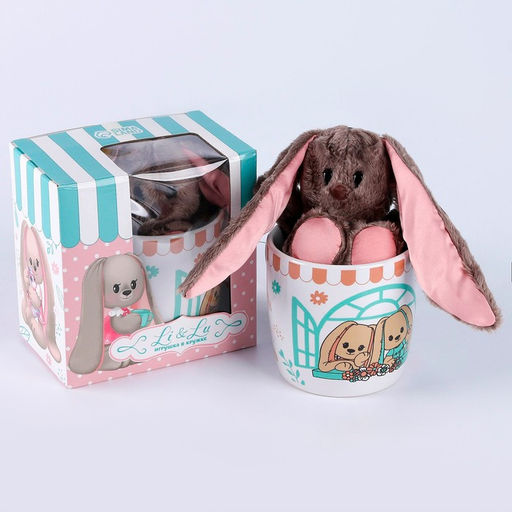 Подарочный набор «Зайка Li», игрушка в кружке, 16 см