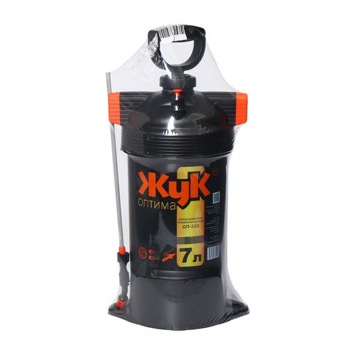 Опрыскиватель помповый, 7 л, термоусадка, пластиковый брандспойт, ОП-220, «Жук»