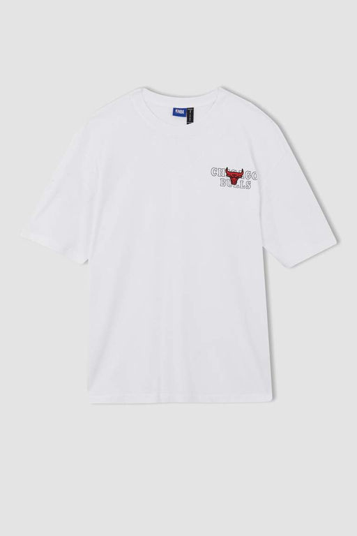DeFactoFit Футболка Oversize с круглым вырезом и короткими рукавами NBA Chicago Bulls  фото 6