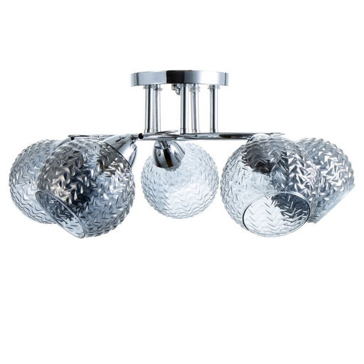 Светильник потолочный BayerLux «Эрион», люстра 5хЕ27, 40 Вт, хром, 56×56×22 см