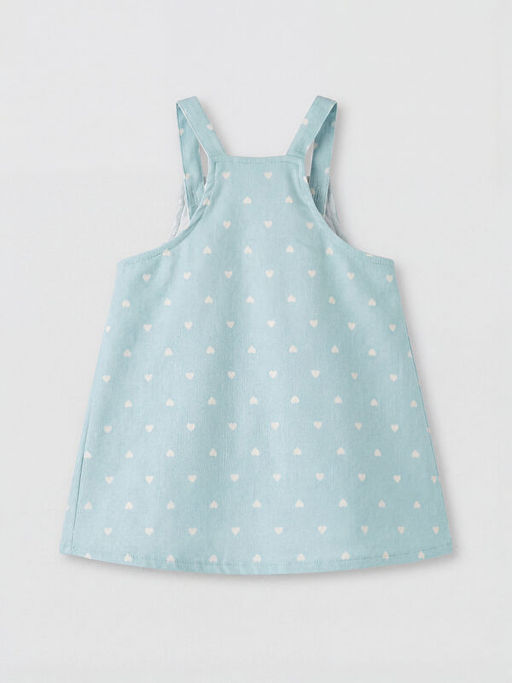 Kalp Desenli K?z Bebek Gabardin Elbise