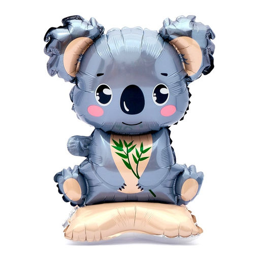 Цена за 2 шт. Воздушный шар фольгированный 23" «Коала», на подставке, под воздух