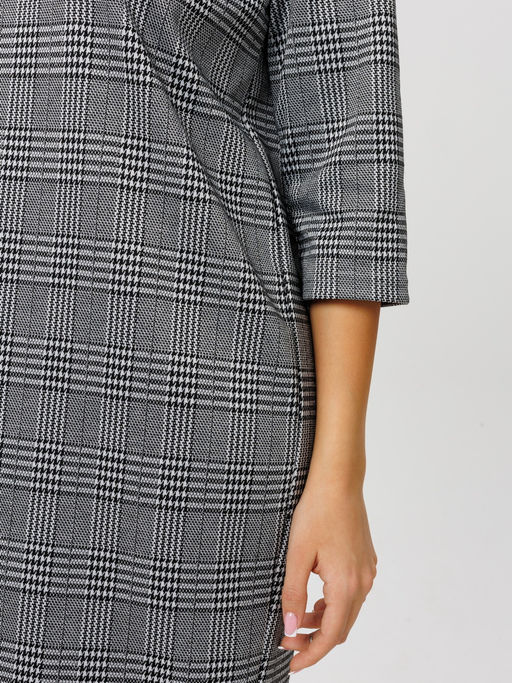 Платье женское П-176 (жаккард принт) Тёмно-серая ёлочка